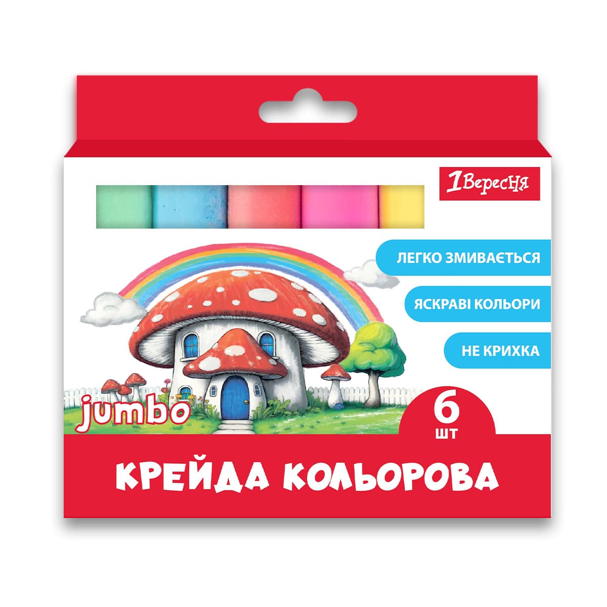 Крейда кольор. "1В" №400557 6шт Classic Jumbo (1)(12)