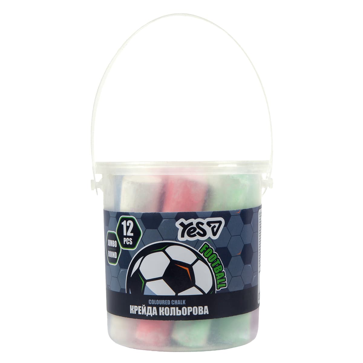 Крейда кольор. "Yes" №400565 12шт Jumbo Football у відрі