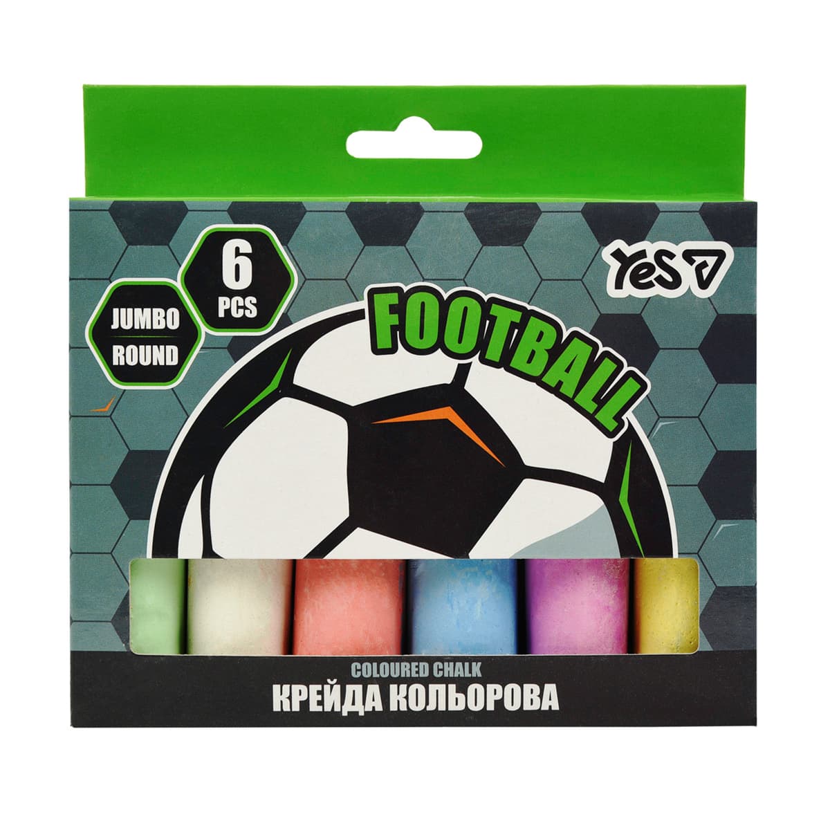 Крейда кольор. "Yes" №400569 6шт Jumbo Football