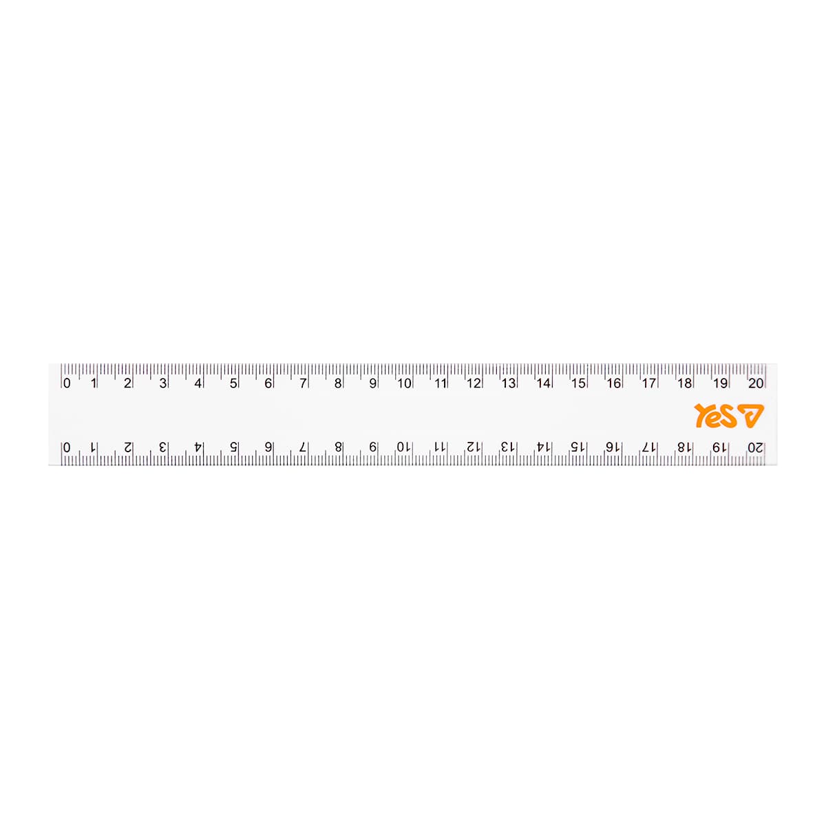Линейка пласт. 20см "Yes" Orange Line прозрачная №370731
