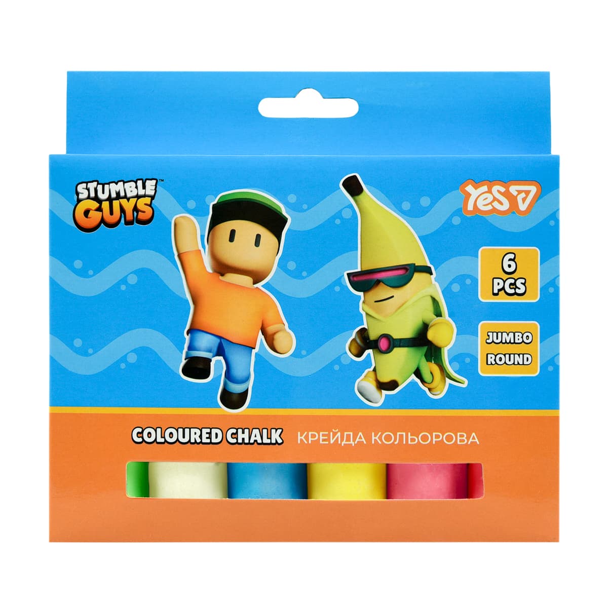 Крейда кольор. "Yes" №400573 6шт Jumbo Stumble Guys