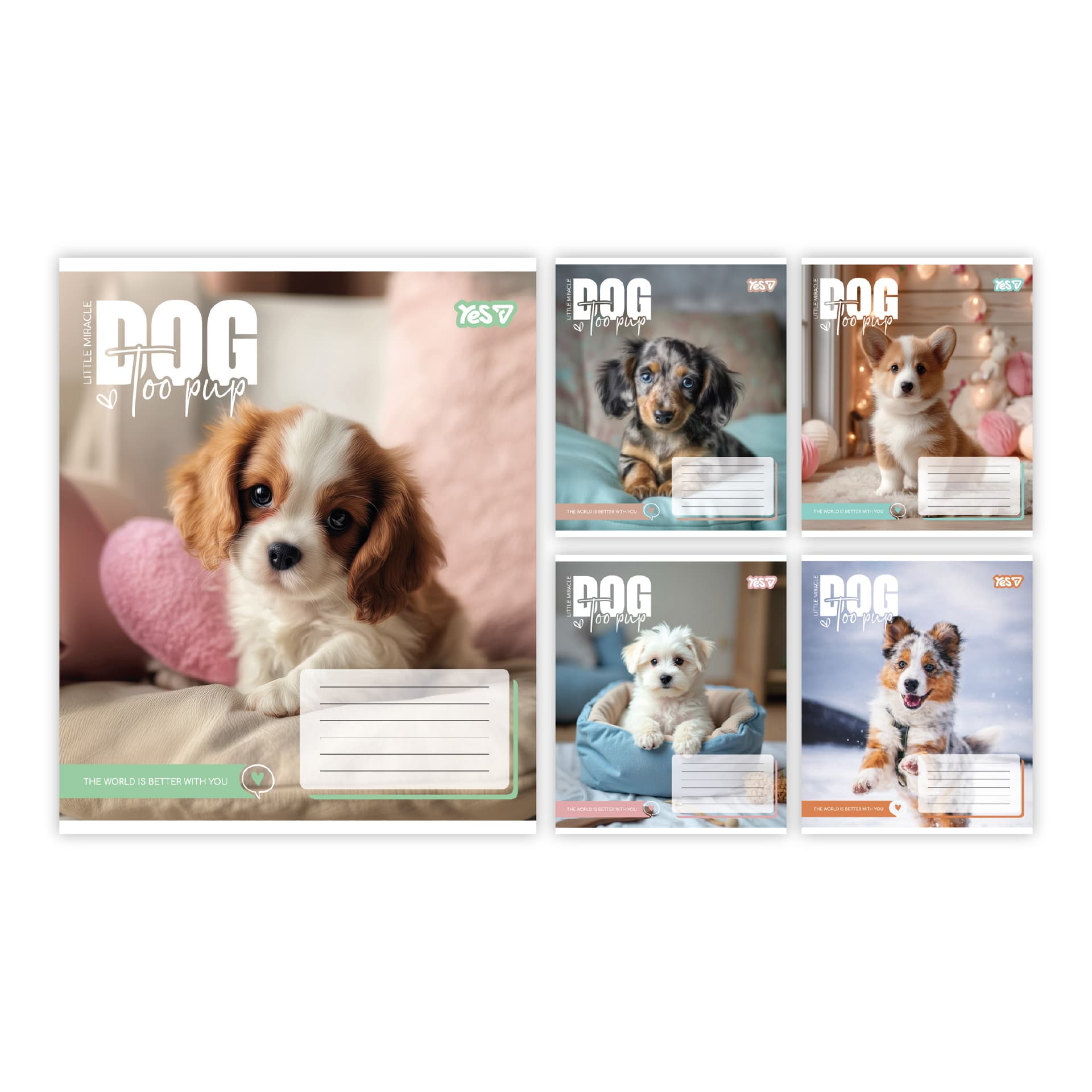 Зошит 12арк. кліт. YES Dog too pup №768731(25)(500)