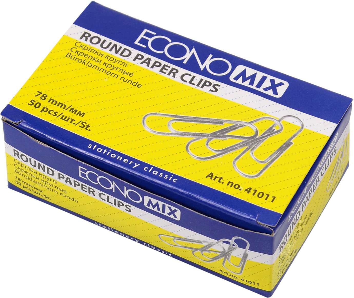 Скрепки "Economix" №Е41011 78мм (50шт) круг. с насечкой(10)(100)