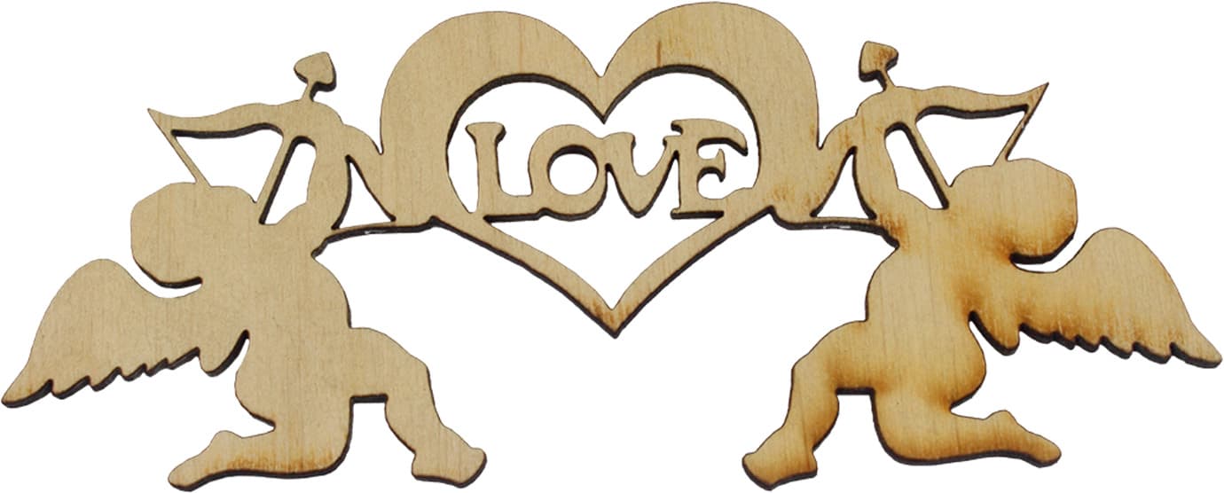 Заготовка фанера Ангелочки Love 17х7см