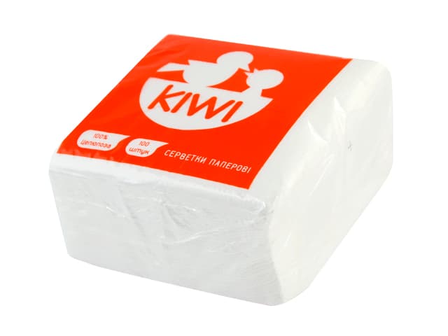 Серветки столові Kiwi 100 шт білі Еко (10) (50) 0026