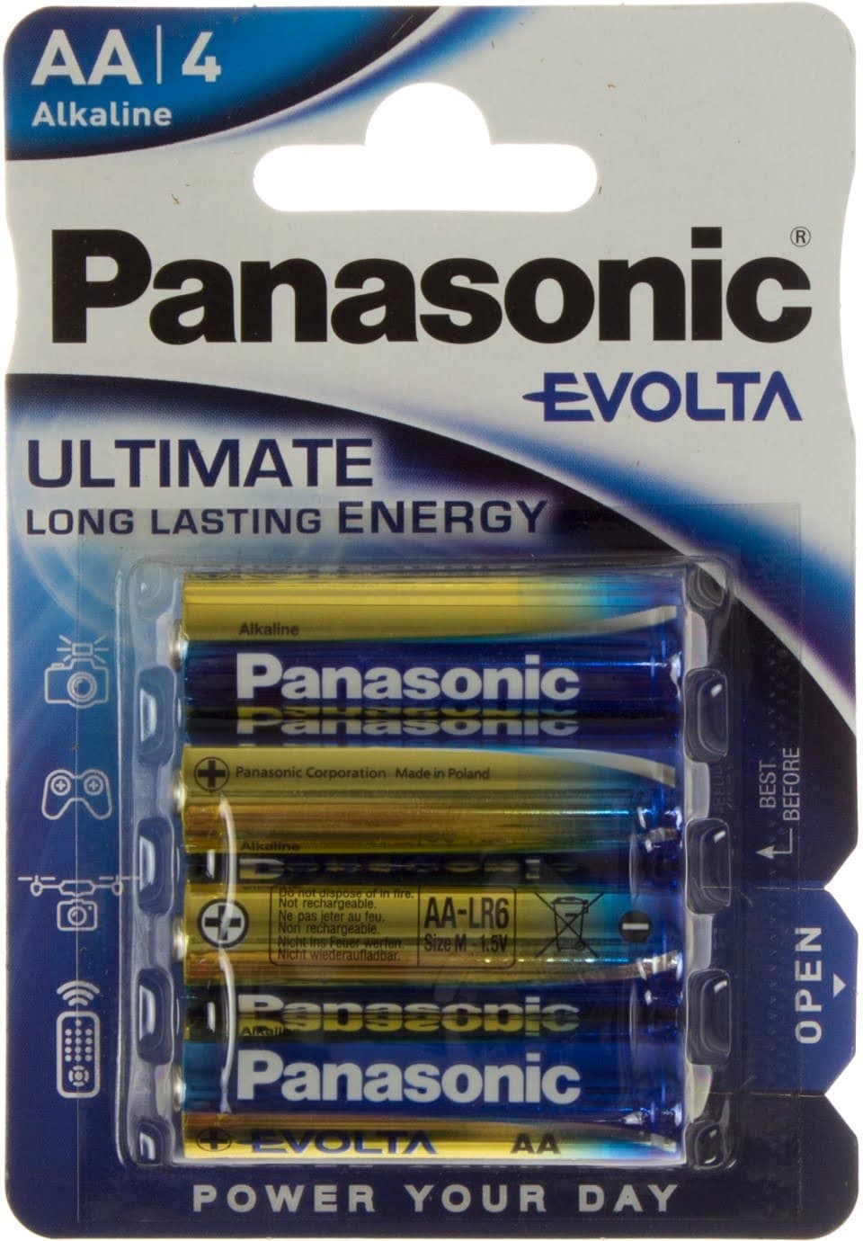Батарейки Panasonic Alkaline Evolta LR-06 блістер 4 шт (12) (60)