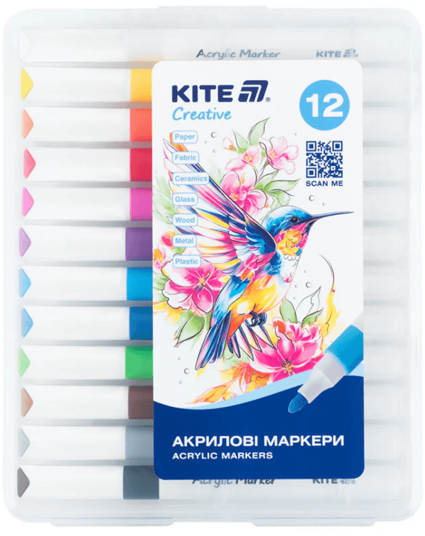 Набір маркерів акрил. "Kite" Creative Jumbo №K-1290 12шт