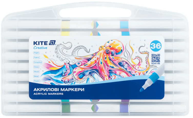 Набір маркерів акрил. "Kite" Creative Jumbo №K-1292 36шт