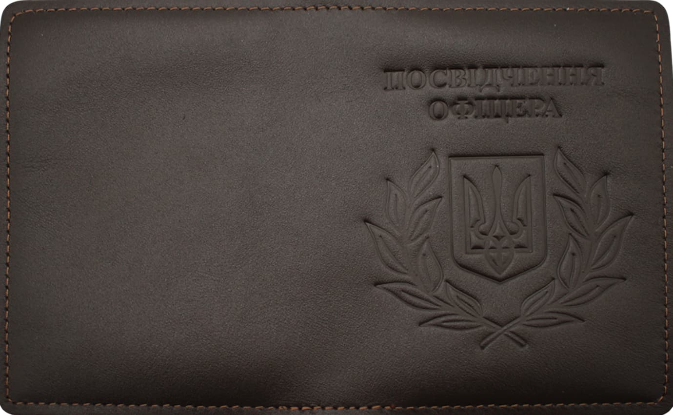 Обклад. на посвідчення офіцера Герб Колос шкіра коричн. тисн. №49346