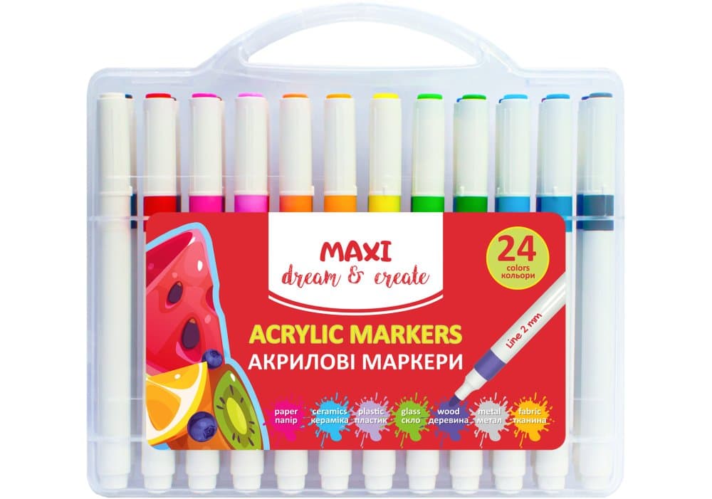 Набір маркерів акрил. "Maxi" №MX15257 24кольор. 2мм