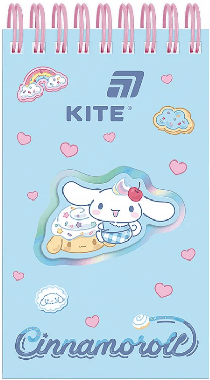 Блокнот пруж. А6 80арк. лін. карт. обкл. вирубка "Cinnamoroll" №CR26-279/Kite/