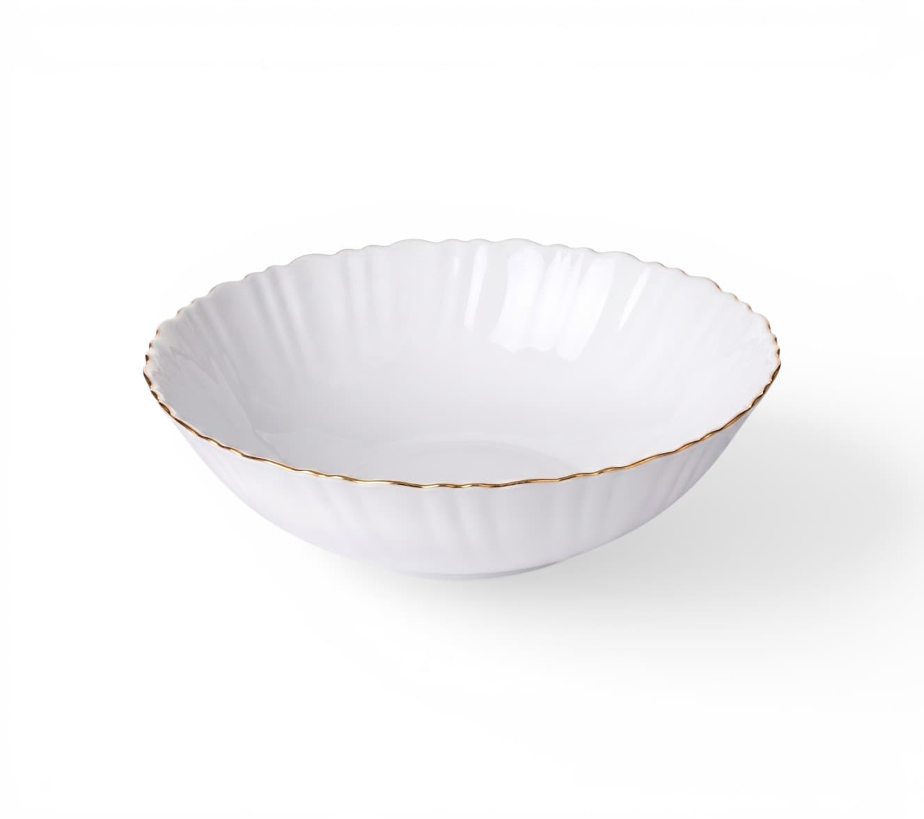 Салатник керам. 7" біла золотий кант №30135-00/S&T/(6)(72)