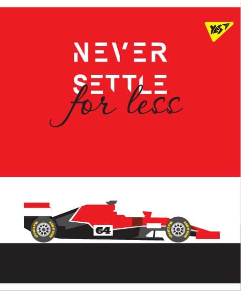 Зошит А4 48 аркушів клітинка Yes Never Settle ірідіум софт-тач 764418