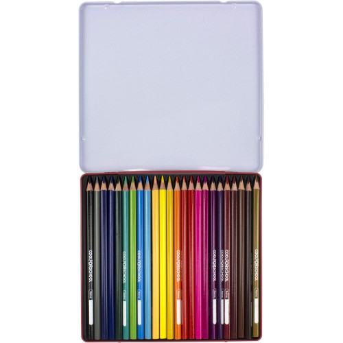 Карандаши цветные 24 цвета Premium трехгранные в металлической коробке (6) CF15179