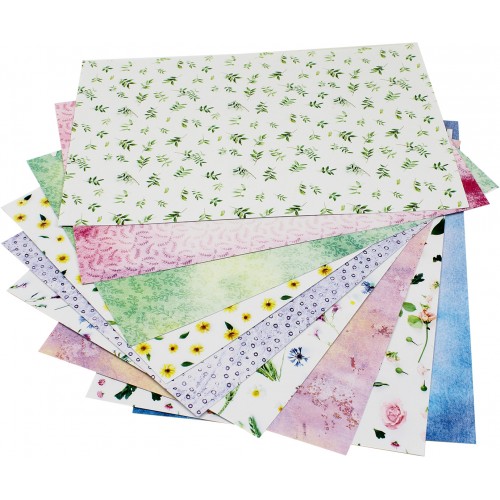 Картон дизайнерський 9 аркушів А4 Поділля Квіткова колекція (10) (200) 18468