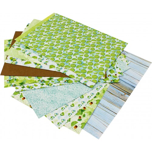 Набір картону дизайнерського А4 15 аркушів Мохіто (110) 17455 Поділля