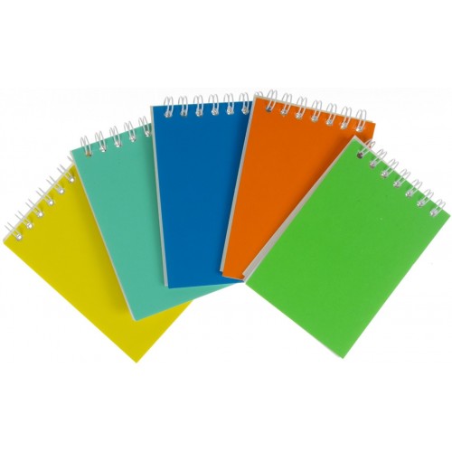 Блокнот на пружині А7 картонна обкладинка 40 аркушів без ліновки Рюкзачок УФ-лак флуоресцентний (20) ЗП-23