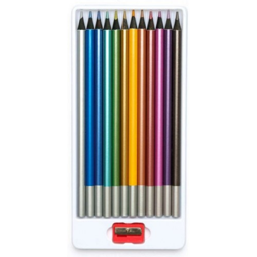  Карандаши цветные 12 цветов Школярик из черного дерева с точилкой (12) №312114002