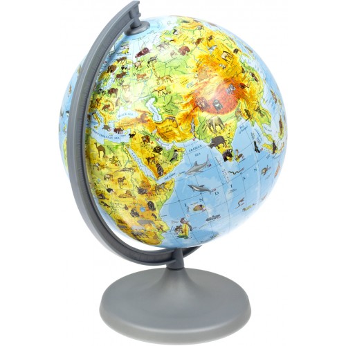 Глобус 220 мм зоологический с описанием, 1: 6000000, в коробке 2243