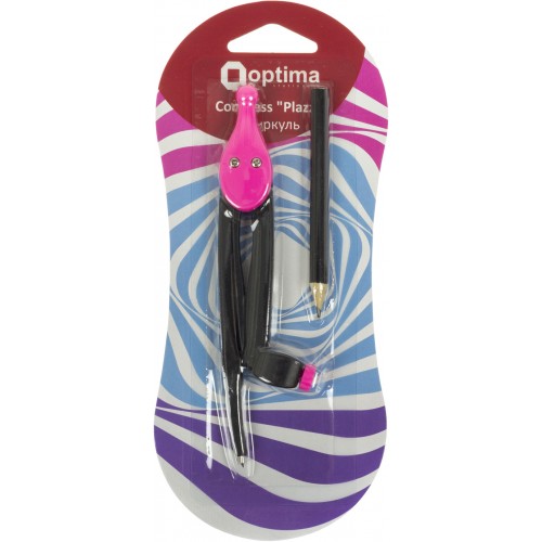 Циркуль Optima Plazzy для олівця, рожевий (12) O81481