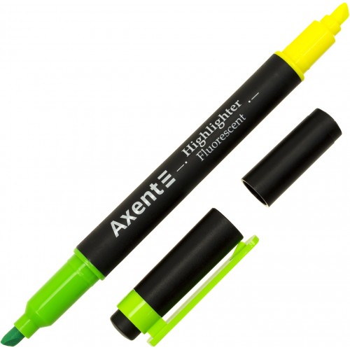 Текстмаркер Axent клиновидний Highlighter Dual 2-4 мм зелений (12) (144) 2534-04-A