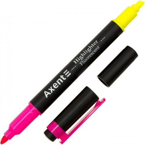 Текстмаркер Axent клиновидний Highlighter Dual 2-4 мм рожевий (12) (144) 2534-10-A