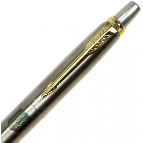 Ручка кулькова Parker Jotter сталь з позолотою Тризуб жовто-синій 16 032_R5