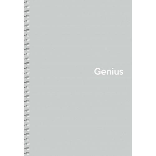 Блокнот на пружині A5 80 аркушів клітинка пластикова обкладинка Genius (4) (80) A5-080-6804 K Школярик