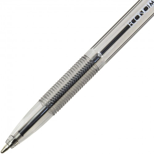 Ручка шариковая Economix  Ice Pen 0,5 мм черная, футляр полупрозрачный (50) (1000) E10186-01