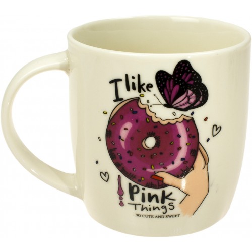 Чашка керамическая 350 мл Bone I Like donut бочка Галерея (12) 75021230/RX-N16870