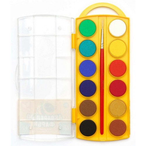 Акварель 12 кольорів Школярик з пензликом (26) №83216905 