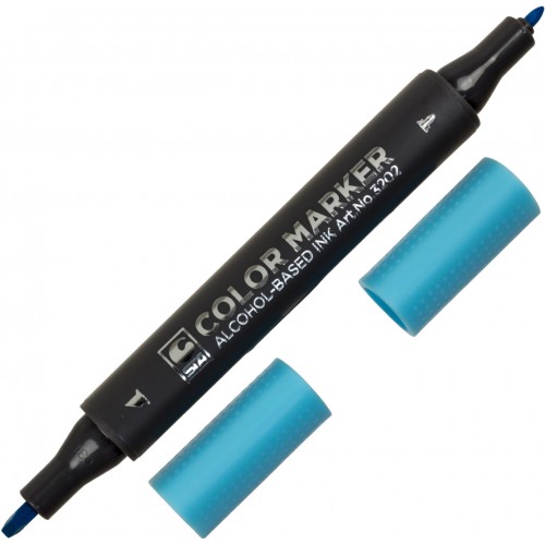 Маркер худож. двостор. "STA" №3202-66 дитячий синій(6)