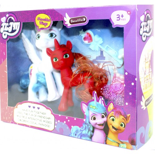 Конячка "LP" набір 2шт (16см, 13см),аксесуари,мікс,в кор-ці,28х21х7см №XQ9932B(48)