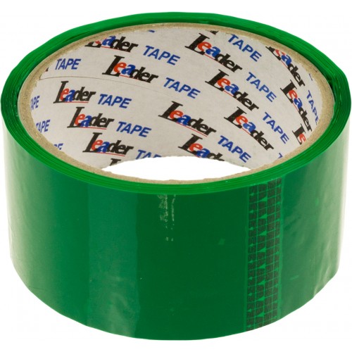 Стрічка клейка пакув. Leader 44ммх30м зелена 395034(72)