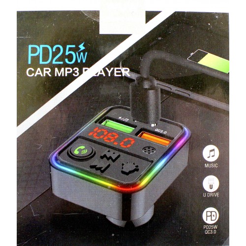 FM модулятор BT WUW №C162 25W 2USB, Type C,швидка зарядка/Breidon/