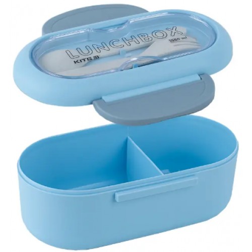 Ланч бокс пласт. "Kite" 1000мл з розділювачем,блакитний №K23-185-2(60)
