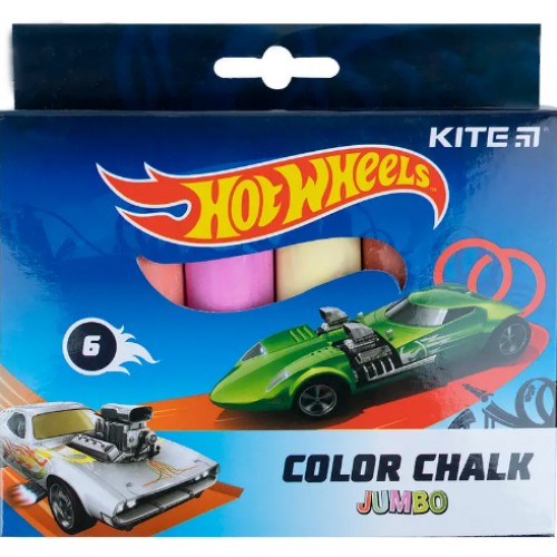 Крейда кольор. "Kite" №HW24-073 6кольор. Jumbo Hot Wheels(20)(60)