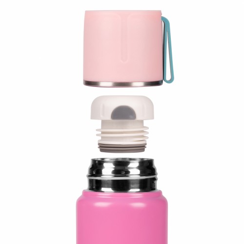 Термос метал. 0,42л Yes Fusion з чашкою, рожевий 708208(20)