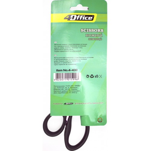 Ножиці офісн. "4Office" №4-438 18см(12)