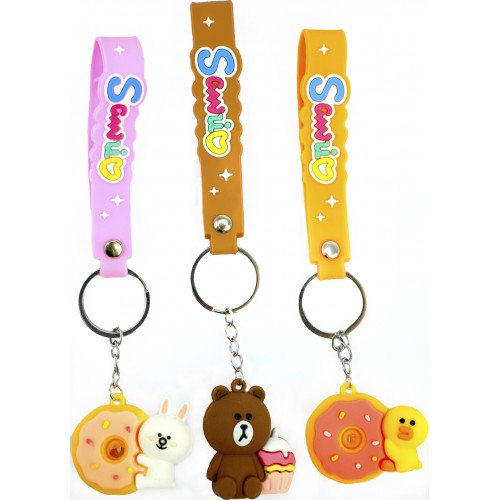 Брелок "Печиво з ведмедиком" зі стрічкою,мікс №3176(12)