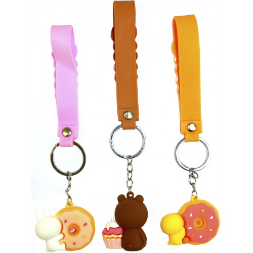 Брелок "Печиво з ведмедиком" зі стрічкою,мікс №3176(12)