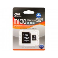 Карта памяти 4Gb Micro-SDHC Team (adapter) class4