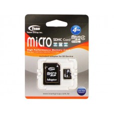 Карта памяти 4Gb Micro-SDHC Team (adapter) class4