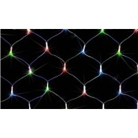 Гірлянда-сітка електрич. 100LED MultiColor прозор. провід L-1,2м H-1,2м E-45/1590-01(100)