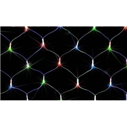 Гірлянда-сітка електрич. 100LED MultiColor прозор. провід L-1,2м H-1,2м E-45/1590-01(100)