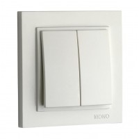 Вимикач двоклавішний Mono Electric, Despina білий 102-190025-102