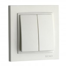 Выключатель двухклавишный Mono Electric, Despina белый 102-190025-102