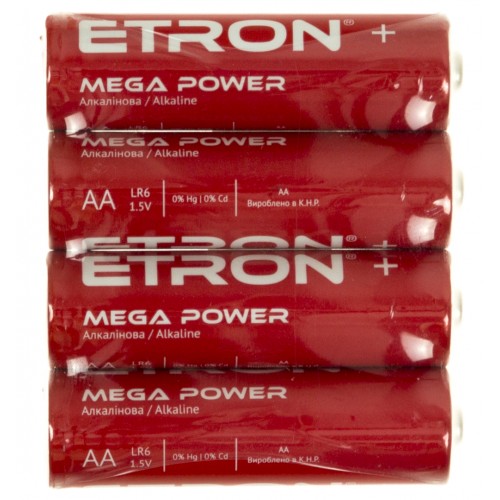 Батарейки Etron Mega Power LR-06-40S пленка 4 шт (10)