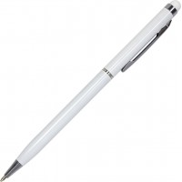 Ручка шариковая Economix Stylus синяя, металлическая, корпус белый (50) E10308-14