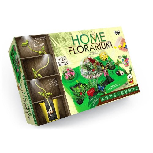 Набор для творчества DankoToys выращивание растений Home Florarium на украинском (5) HLF-01-01U